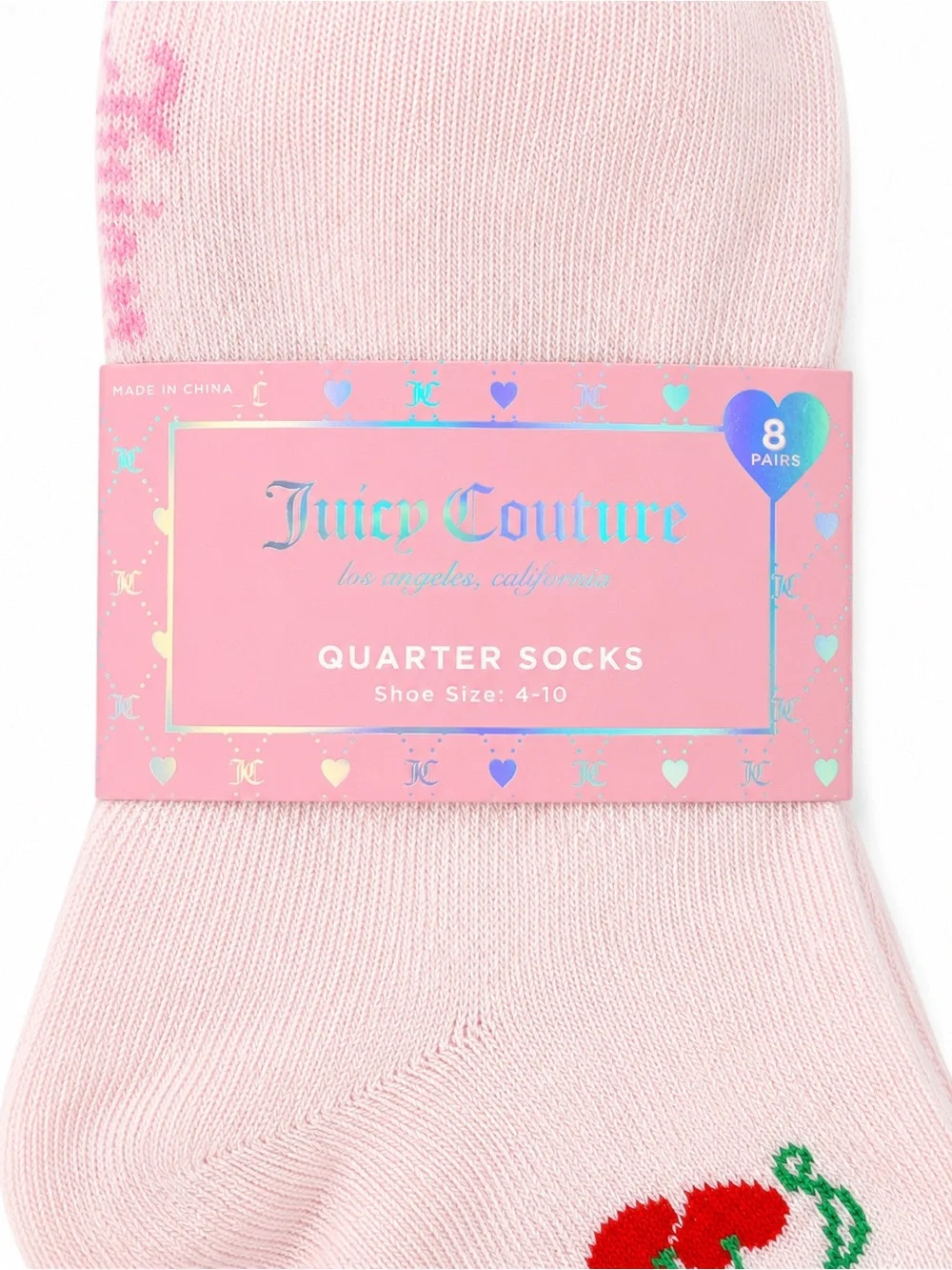 Juicy Couture Quarter Socks 8 Pack